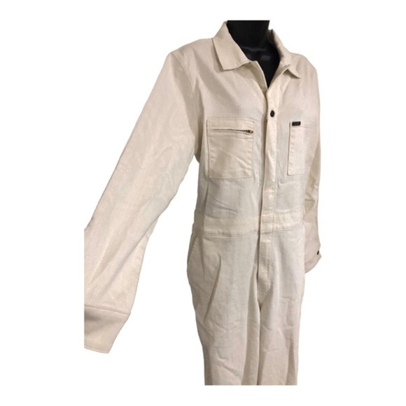 Lee union alls cream gold shimmery overalls jumpsuit unionsuit size large new - Picture 5 of 15